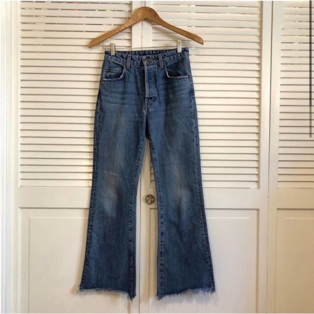 Carmar Medium Blue High-Rise Flare Jeans